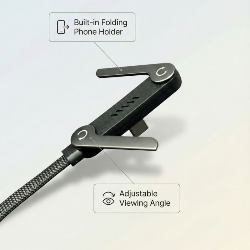 The Viral 240W Type C to C Cable with 360 Degree Aluminum Stand