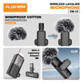 Plokama VM10 Wireless Lavalier Microphone – 2.4G HD Audio for Video, Streaming & Recording