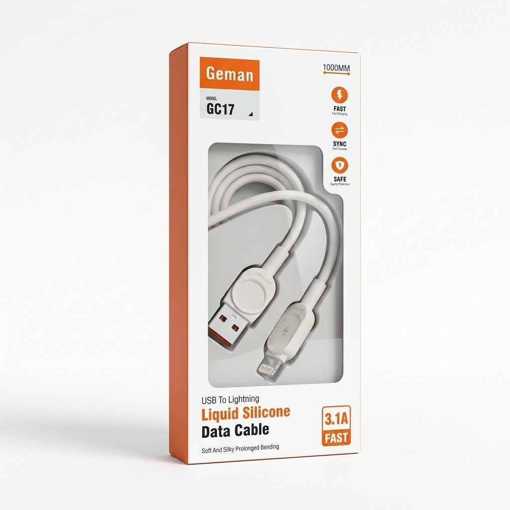 GC17 IPHONE 3.1A LIQUID SILICONE CABLE