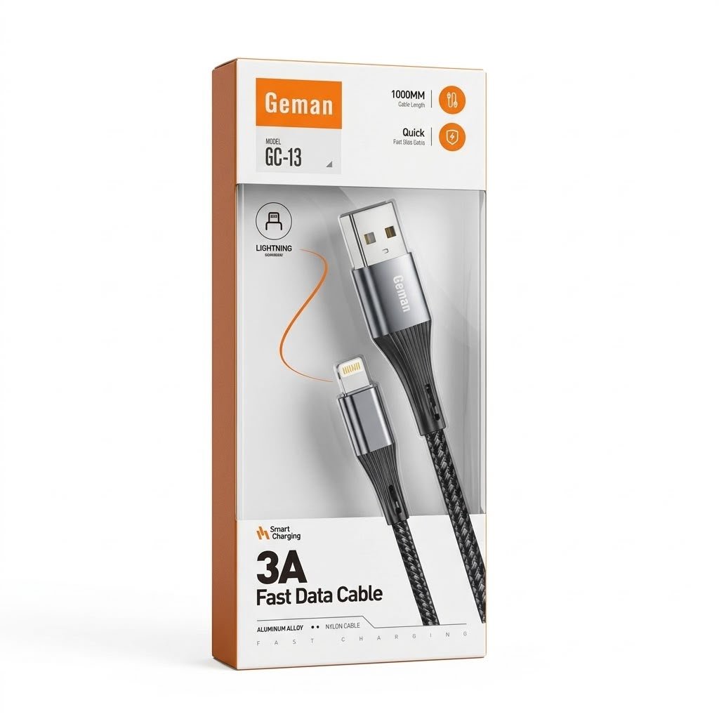 GC13 IPHONE 3A 1000MM FAST DATA CABLE
