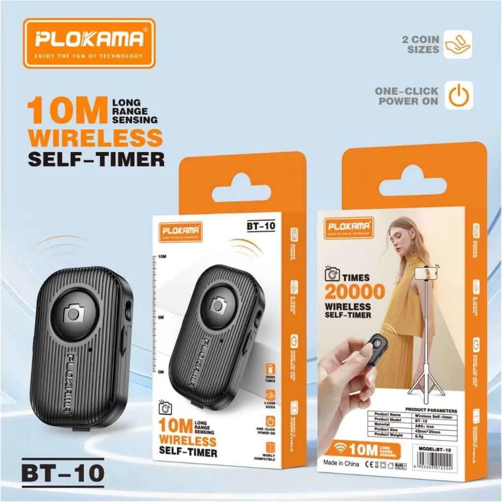PLOKAMA BT10 Bluetooth Remote Selfie Remote Shutter For Wireless Kamera Smartphone Camera for iPhone/Android