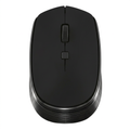 Black mouse with rectangular top button and ribbed rear trim, top view
