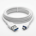 White Micro-USB charging cable, rear angle