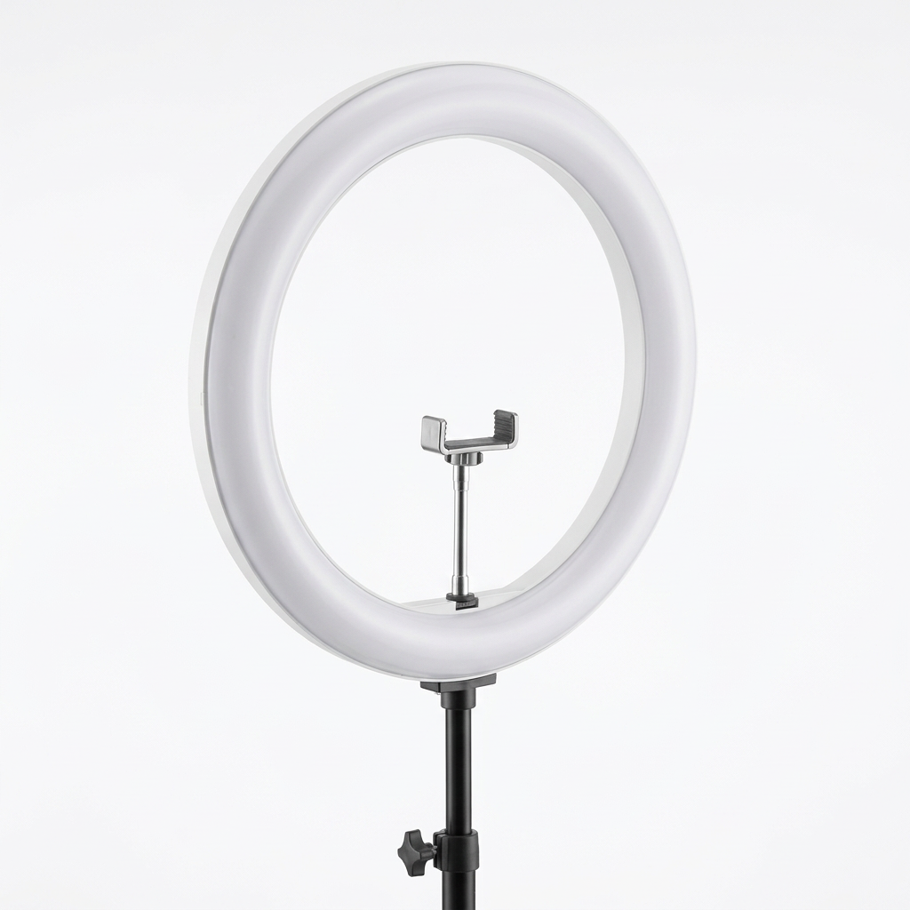 Ring light and central phone holder detail